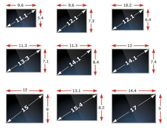 laptop screen sizes
